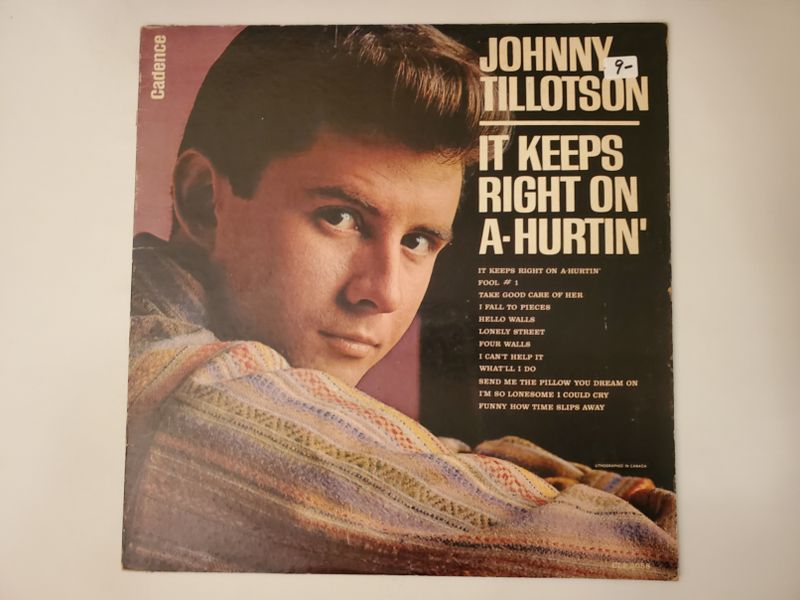 Johnny Tillotson It Keeps Right On A-Hurtin' vinyl record